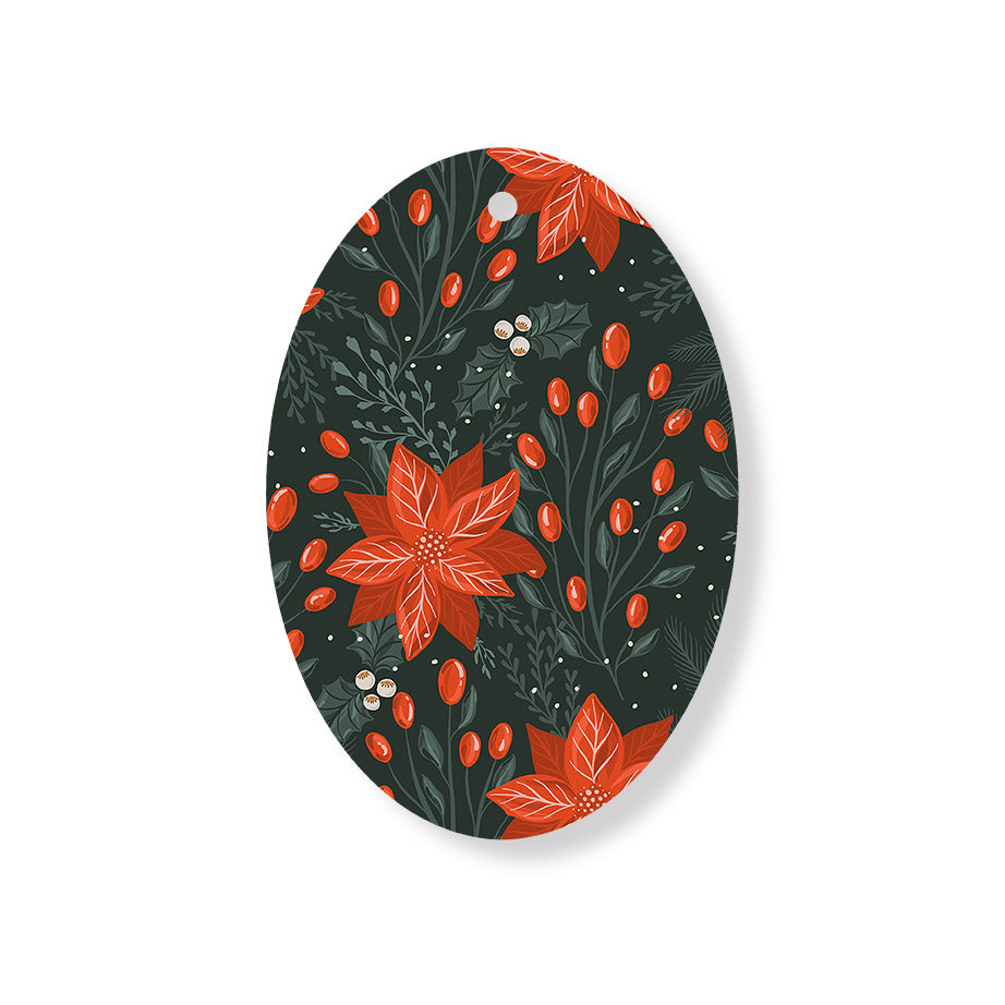 Christmas Decorations MAGIC OF THE HOLIDAYS- Wooden Xmas Oval Decoration and Fridge Magnet