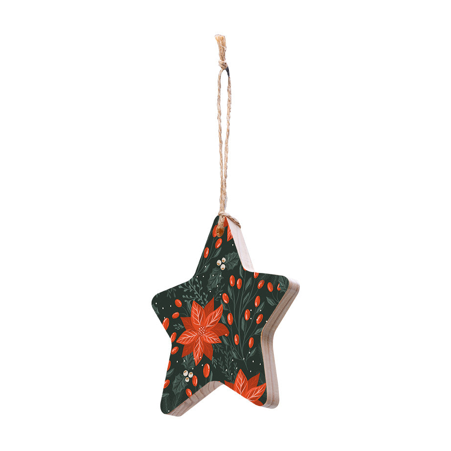 Christmas Decorations MAGIC OF THE HOLIDAYS- Wooden Xmas Star And Fridge Magnet