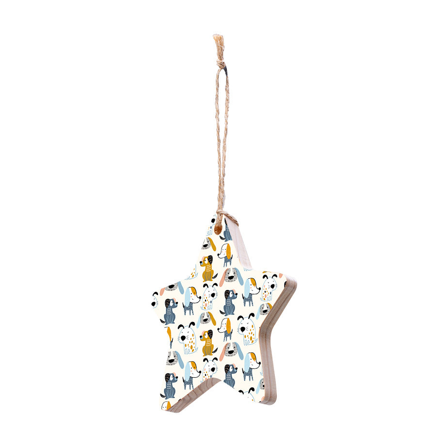Christmas Decorations MARY PUPPINS- Wooden Xmas Star And Fridge Magnet
