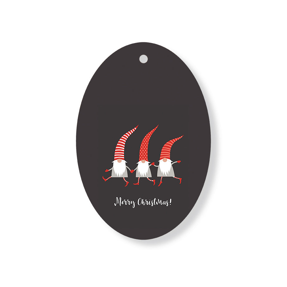 Christmas Decorations MERRY CHRISTMAS- Wooden Xmas Oval Decoration and Fridge Magnet