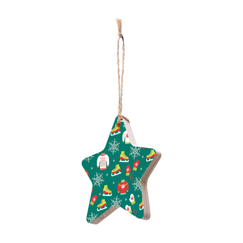 Christmas Decorations NOEL- Wooden Xmas Star And Fridge Magnet