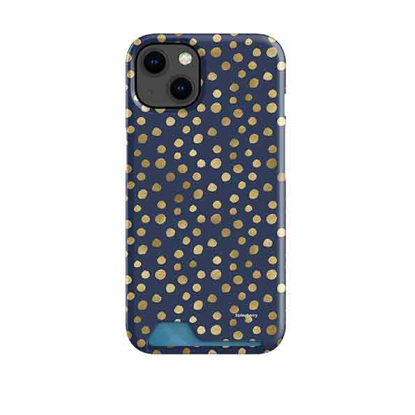 Navy Polka Case and Card