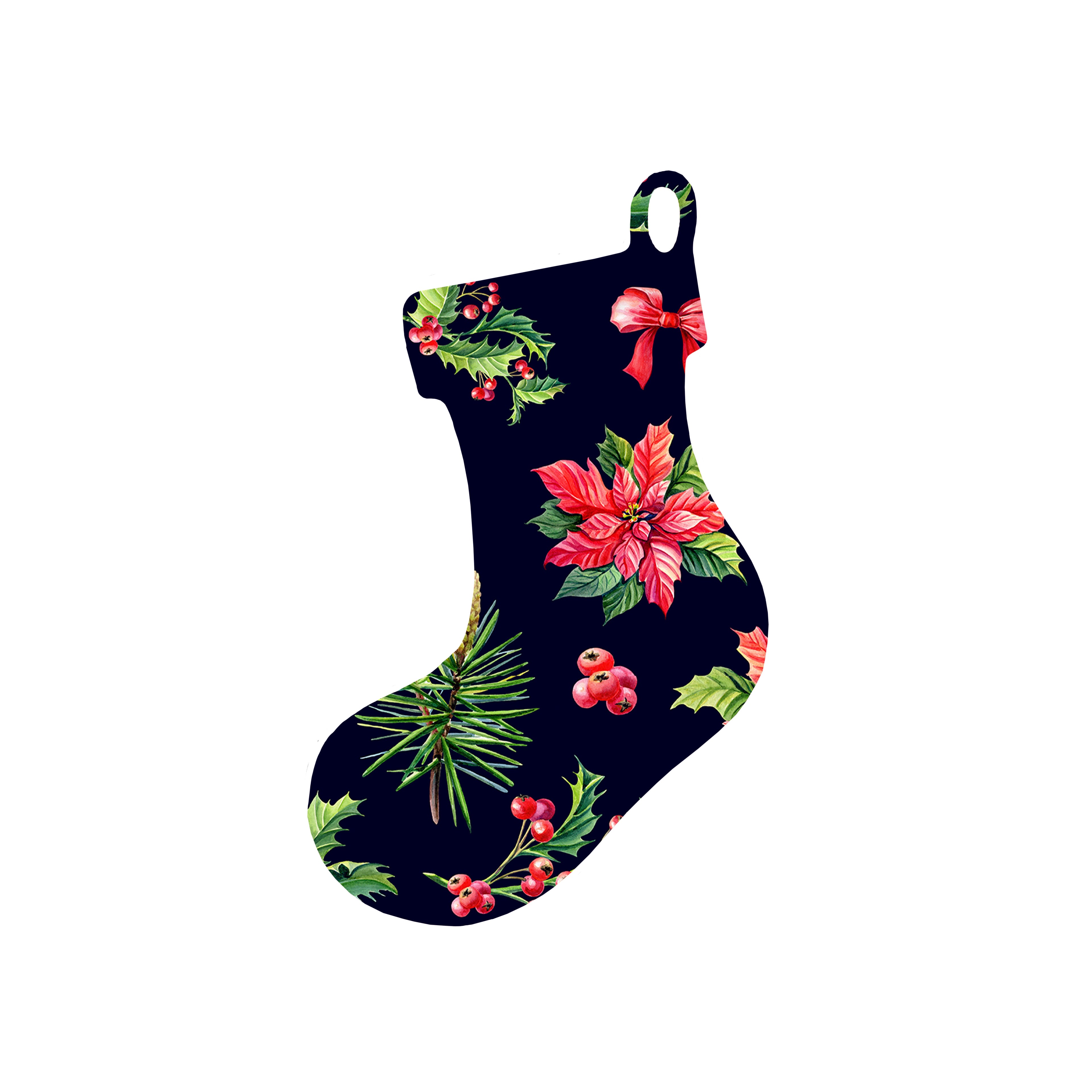 Christmas Decorations OPULENCE- Wooden Xmas Stocking And Fridge Magnet