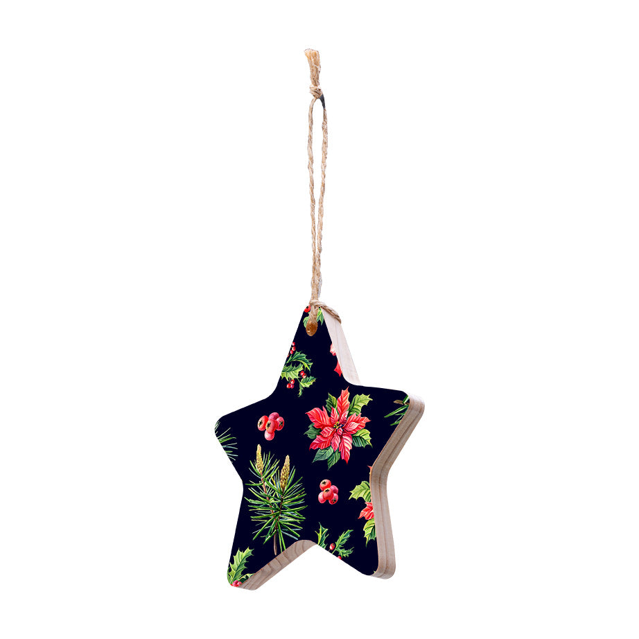 Christmas Decorations OPULENCE- Wooden Xmas Star And Fridge Magnet