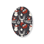 Christmas Decorations O SANTA- Wooden Xmas Oval Decoration and Fridge Magnet
