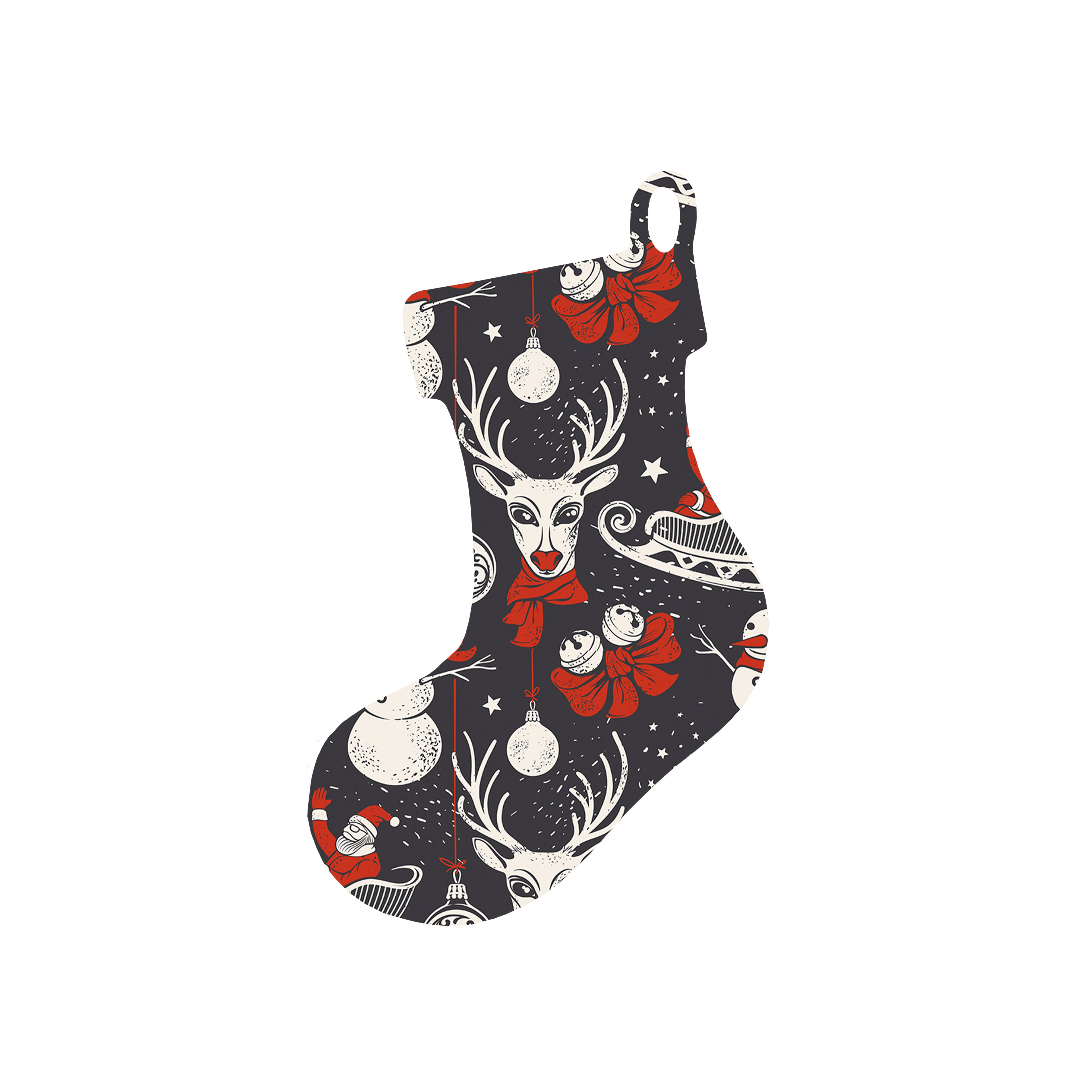 Christmas Decorations O SANTA- Wooden Xmas Stocking And Fridge Magnet