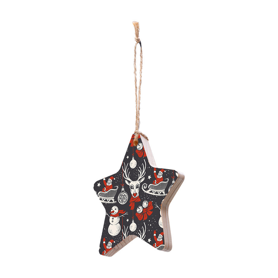 Christmas Decorations O SANTA- Wooden Xmas Star And Fridge Magnet