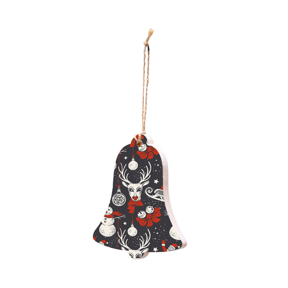 Christmas Decorations O SANTA- Wooden Xmas Bell And Fridge Magnet