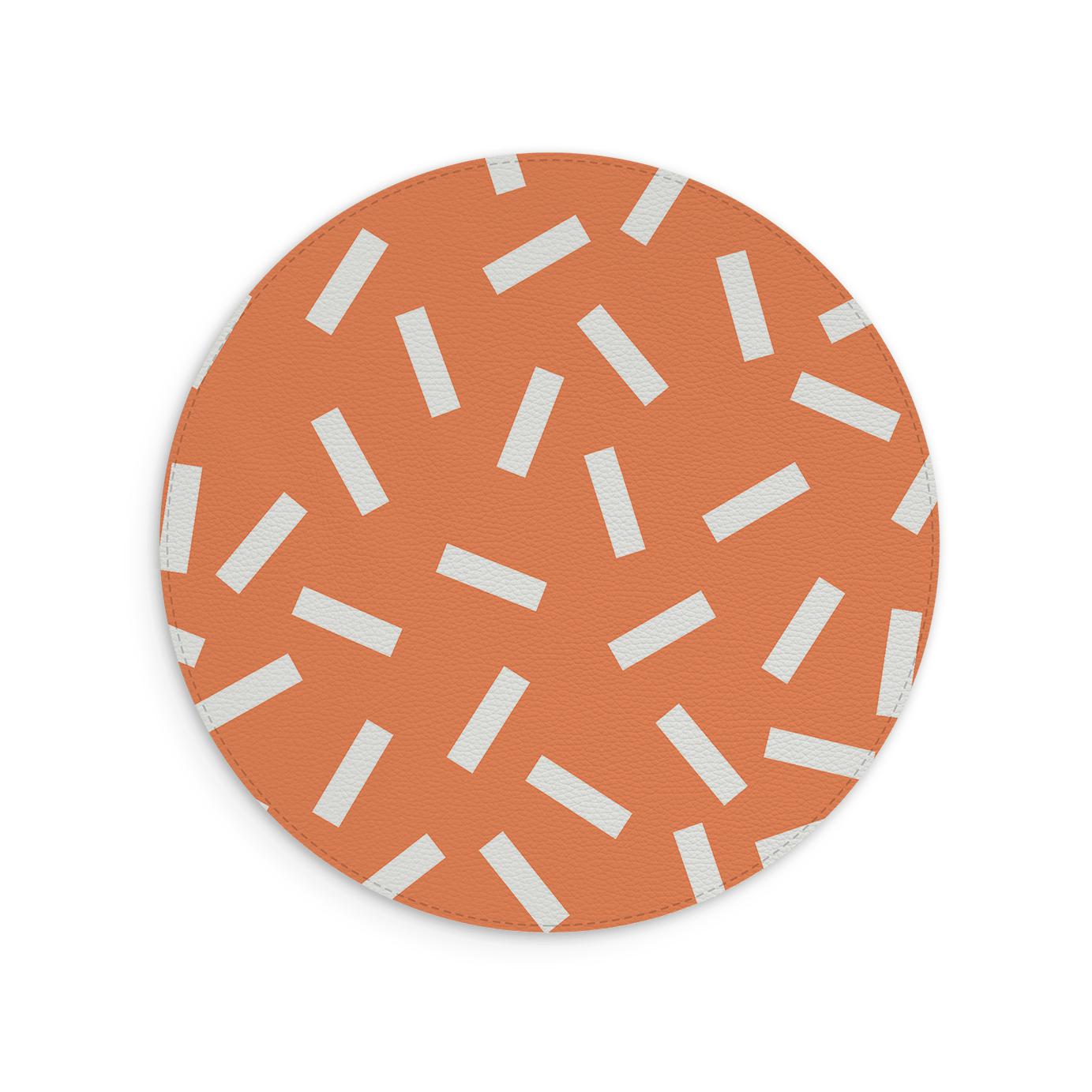 Papaya Confetti Vegan Leather Mouse Mat