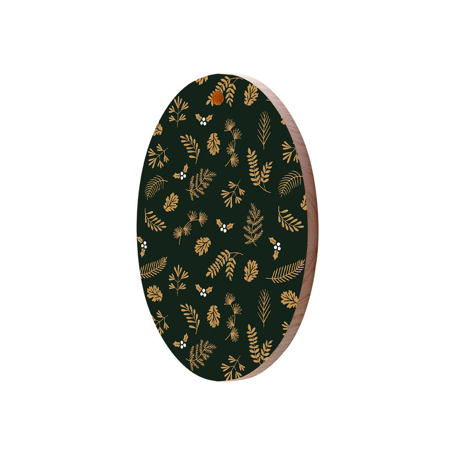Christmas Decorations PA RUM PUM PUM- Wooden Xmas Oval Decoration and Fridge Magnet