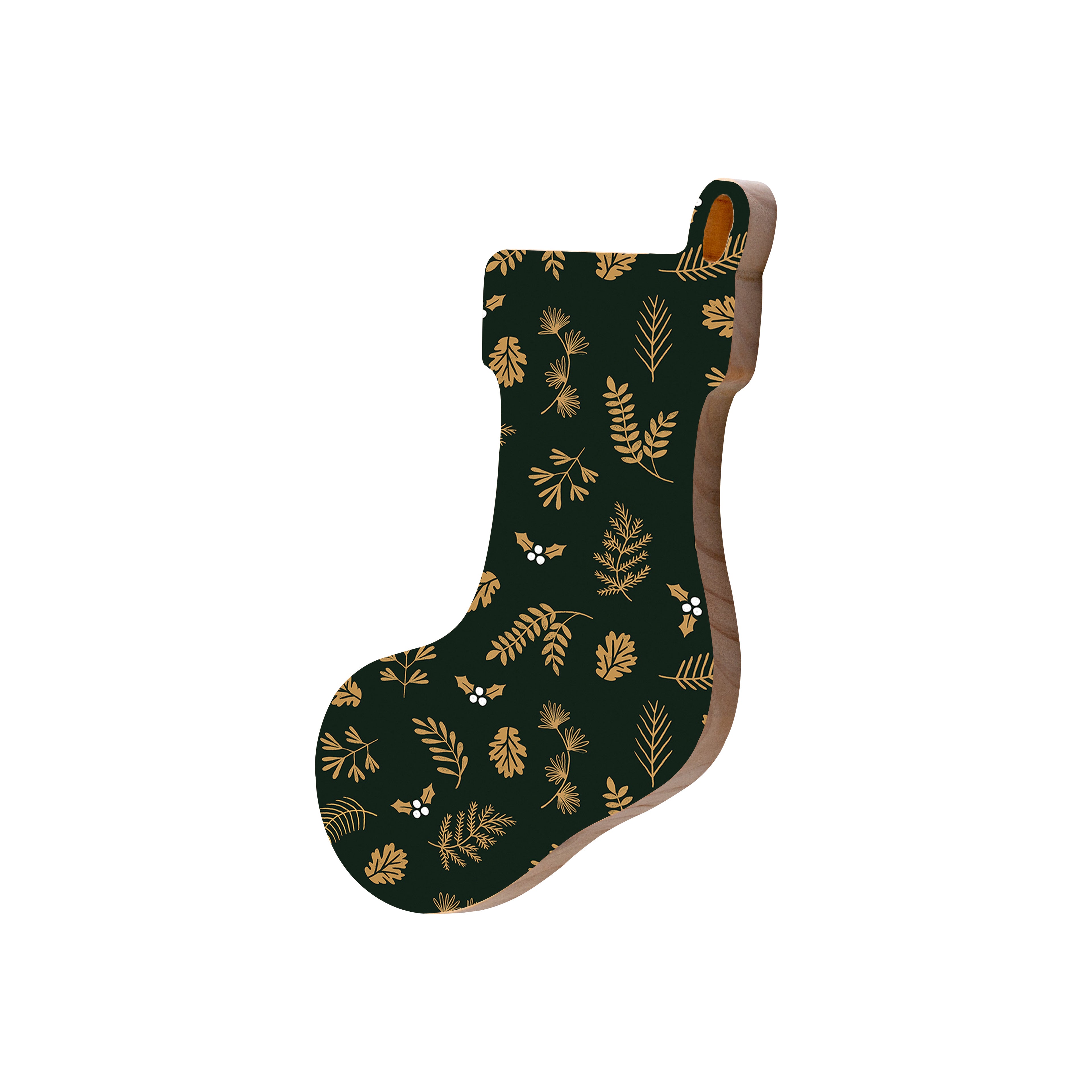 Christmas Decorations PA RUM PUM PUM- Wooden Xmas Stocking And Fridge Magnet