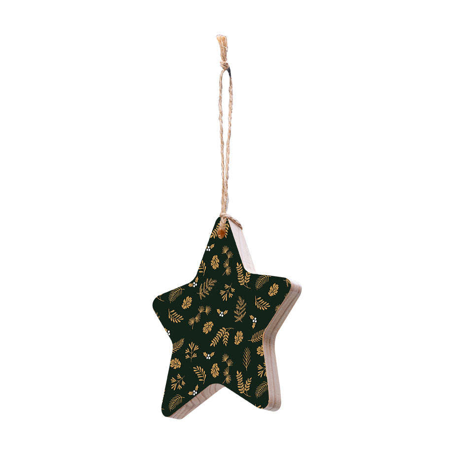 Christmas Decorations PA RUM PUM PUM- Wooden Xmas Star And Fridge Magnet