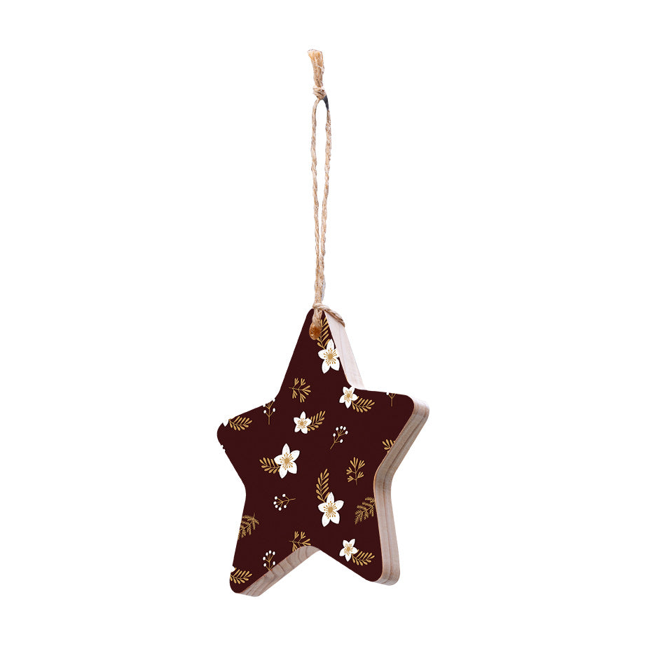 Christmas Decorations PEACE ON EARTH- Wooden Xmas Star And Fridge Magnet