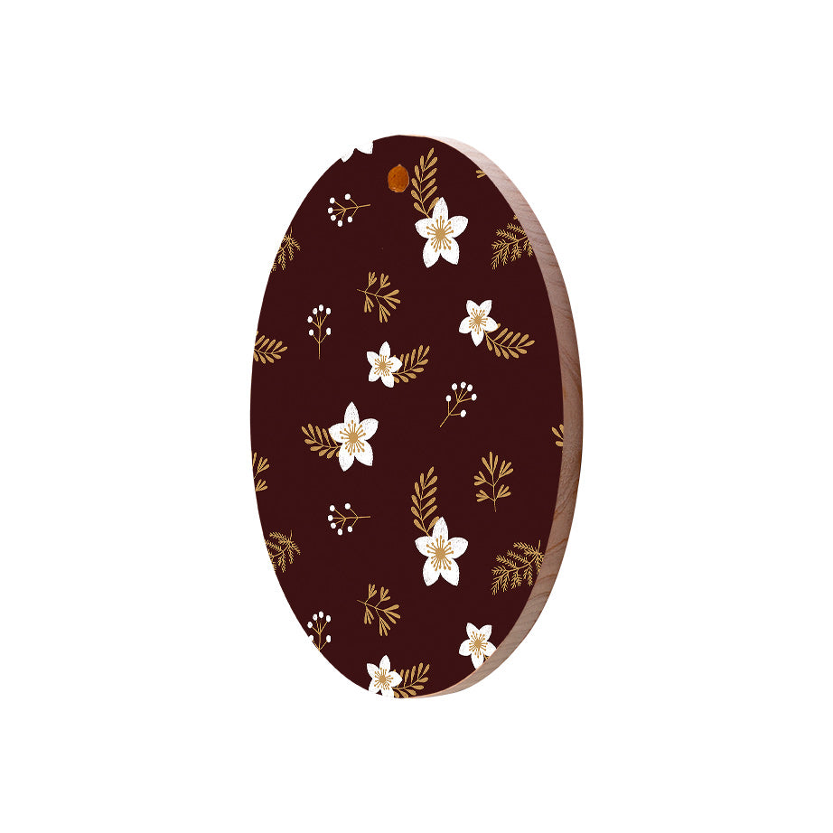Christmas Decorations PEACE ON EARTH- Wooden Xmas Oval Decoration and Fridge Magnet