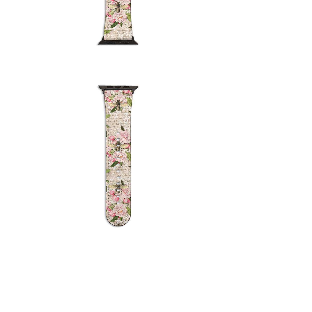 Apple Watch Straps-Pink Bees Apple Watch Strap-All Products Are Printed To Order No returns will be entertained if you select the wrong model. Please ensure you select the right model Get trendy with our vegan leather Apple Watch bands. Available for all models of Apple watch. Product Details Vegan Leather Apple Watch Straps High quality Vegan Leather Fully printed on all exterior sides. Apple Watch Band 38mm/40mm Apple Watch Band 42mm/44mm-Stringberry