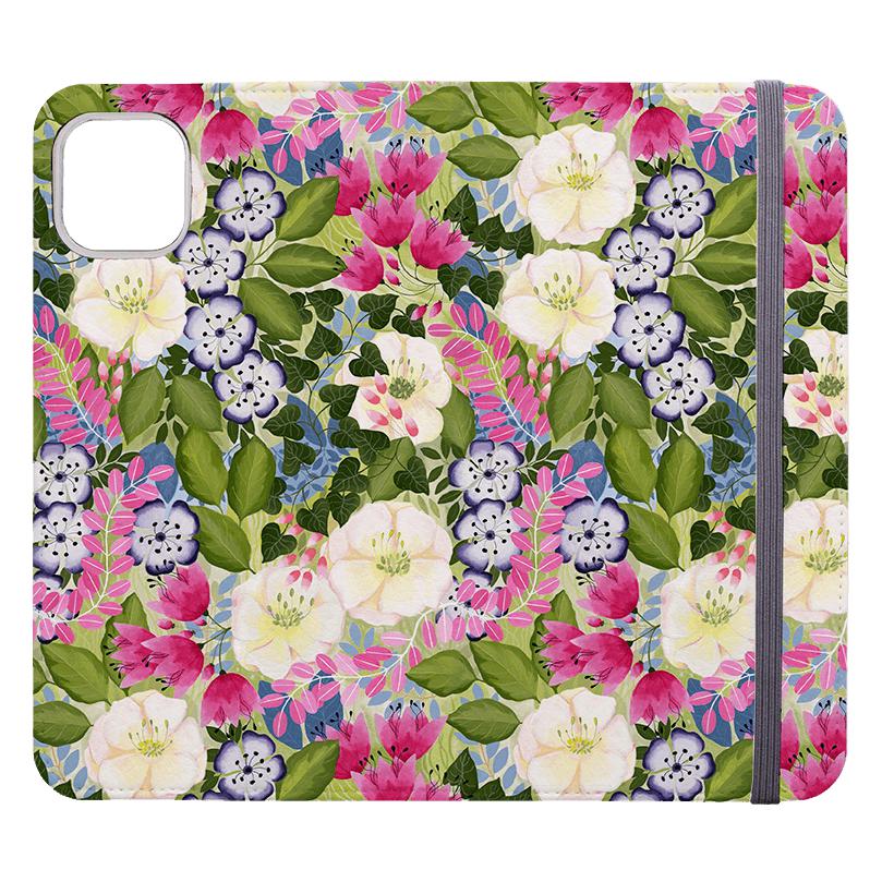 Wallet phone case-Pink Flowers By Bex Parkin-Vegan Leather Wallet Case Vegan leather. 3 slots for cards Fully printed exterior. Compatibility See drop down menu for options, please select the right case as we print to order.-Stringberry