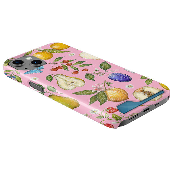 Pink Fruits Case and Card Case By Catherine Rowe