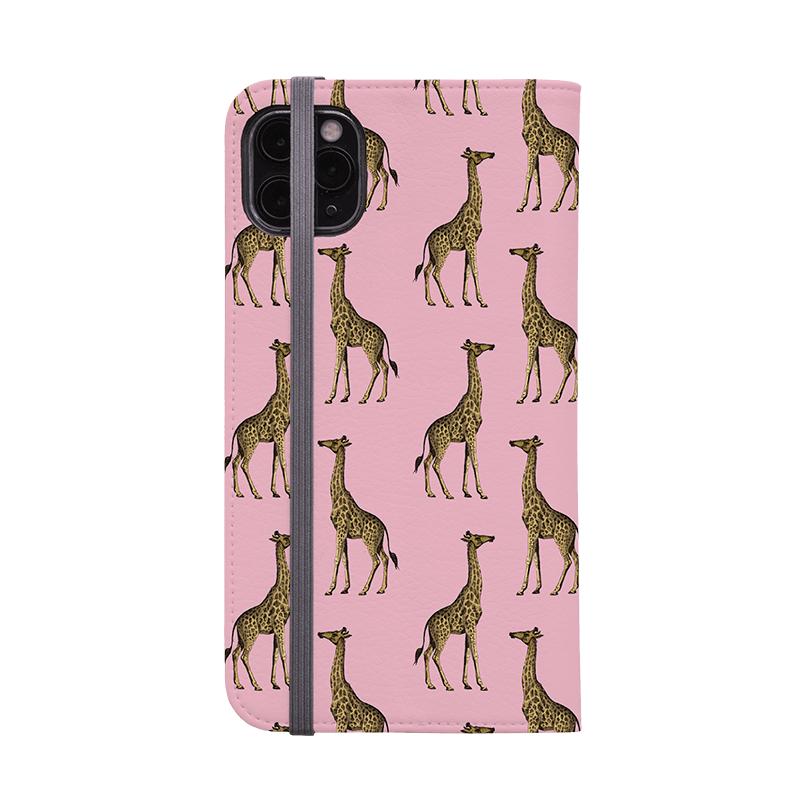 Wallet phone case-Pink Giraffe-Vegan Leather Wallet Case Vegan leather. 3 slots for cards Fully printed exterior. Compatibility See drop down menu for options, please select the right case as we print to order.-Stringberry