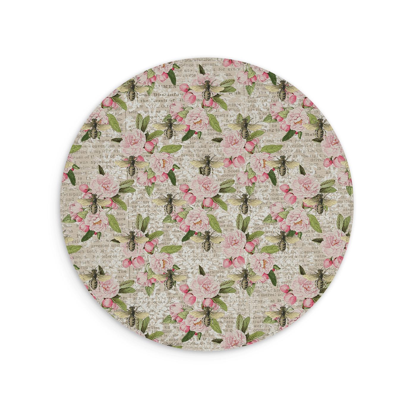 Pink Summer Vegan Leather Mouse Mat
