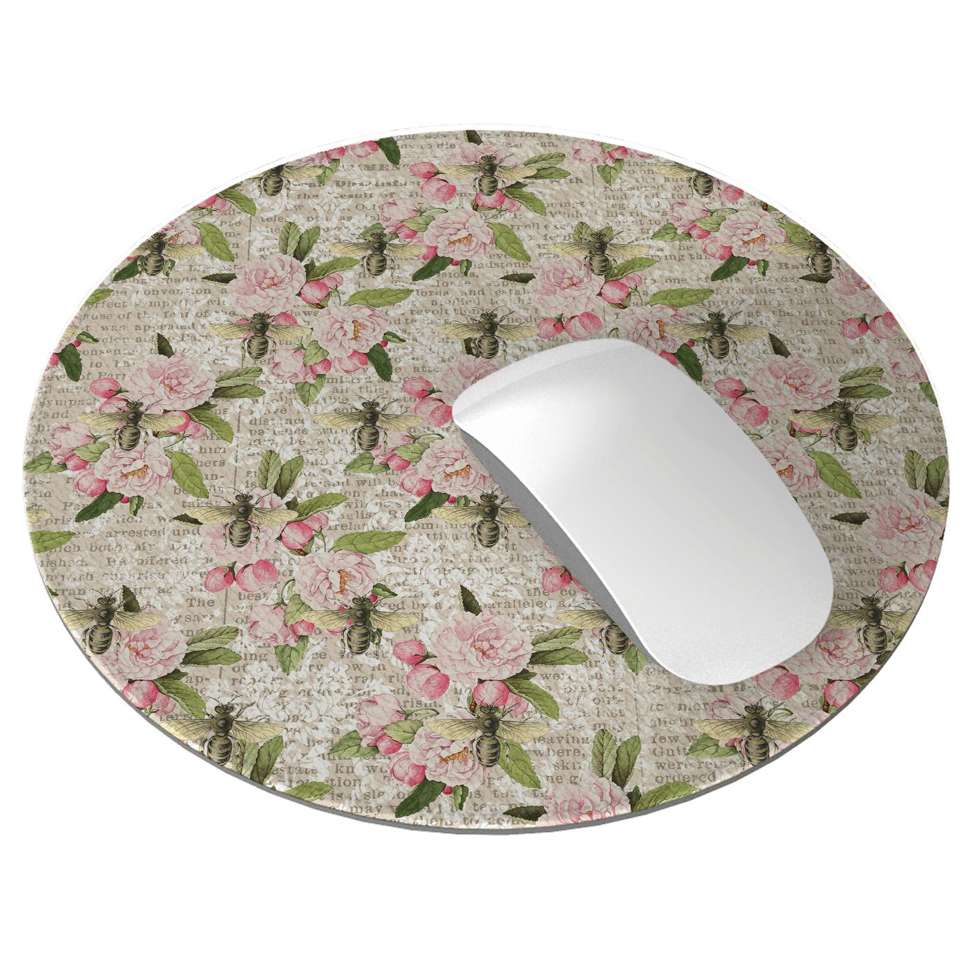 Pink Summer Vegan Leather Mouse Mat