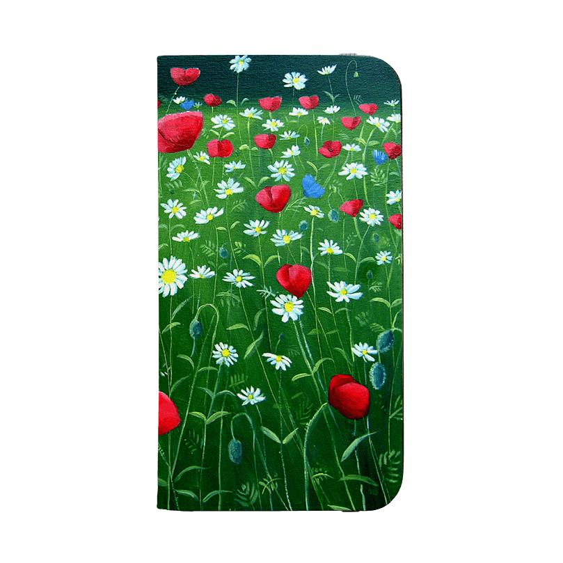 Wallet phone case-Poppies By Mary Stubberfield-Vegan Leather Wallet Case Vegan leather. 3 slots for cards Fully printed exterior. Compatibility See drop down menu for options, please select the right case as we print to order.-Stringberry