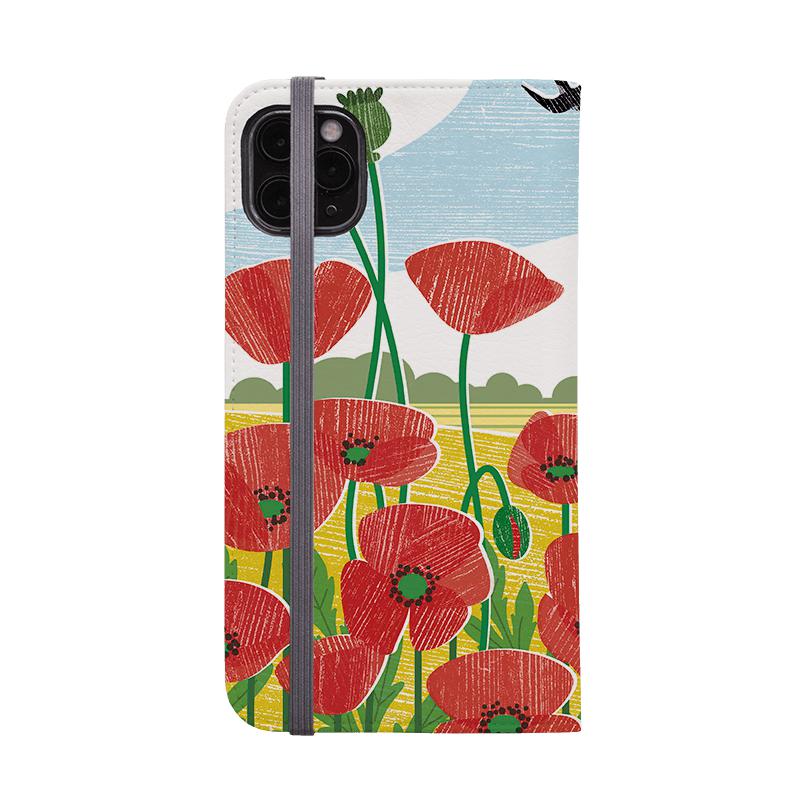 Wallet phone case-Poppy Field And Swallows By Liane Payne-Vegan Leather Wallet Case Vegan leather. 3 slots for cards Fully printed exterior. Compatibility See drop down menu for options, please select the right case as we print to order.-Stringberry