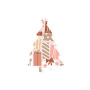 Christmas Decorations PRESENTS GALORE- Wooden Xmas Tree And Fridge Magnet