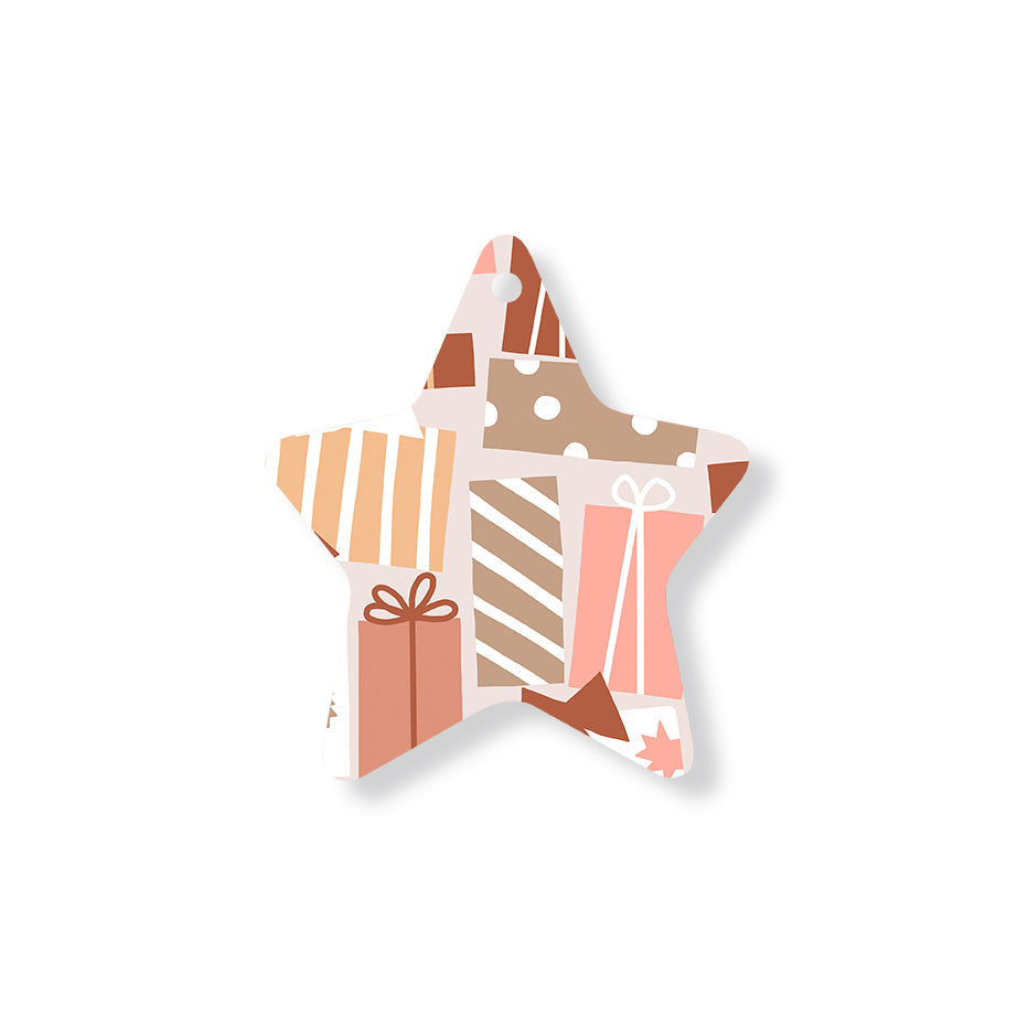 Christmas Decorations PRESENTS GALORE- Wooden Xmas Star And Fridge Magnet