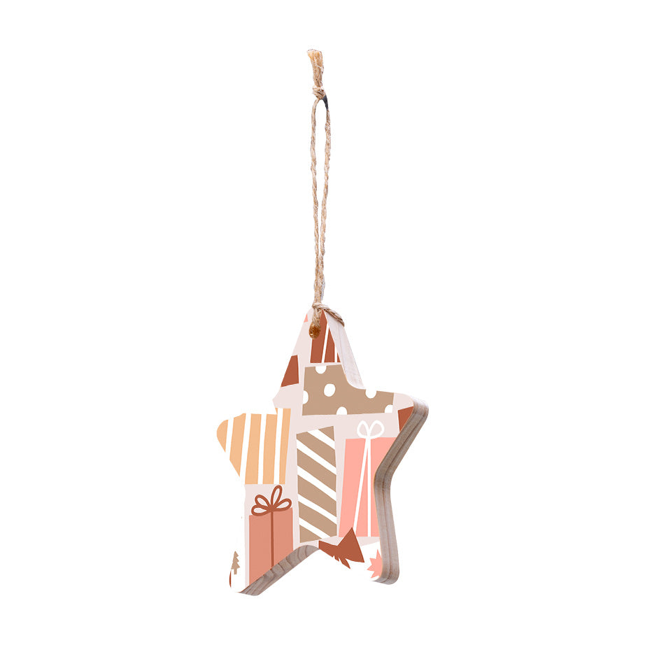 Christmas Decorations PRESENTS GALORE- Wooden Xmas Star And Fridge Magnet