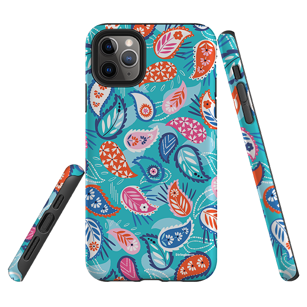 iPhone Tough Case - Paisley Blue By Ali Brookes