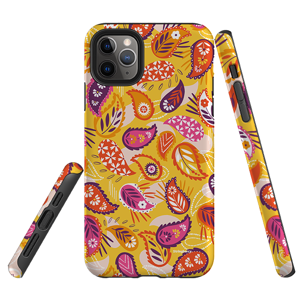 iPhone Tough Case - Paisley Yellow By Ali Brookes