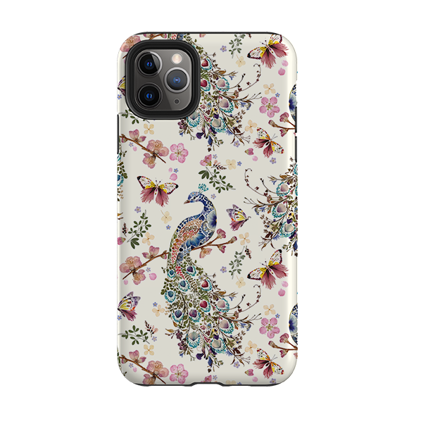 iPhone Tough Case - Peacock and Cherry Blossoms By Helen Ahpornsiri