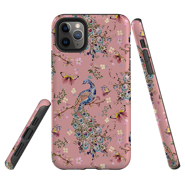iPhone Tough Case - Peacock and Cherry Blossoms Lupine By Helen Ahpornsiri