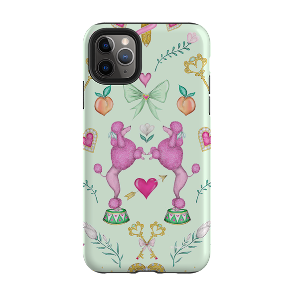 iPhone Tough Case - Pink Poodle Parlour Mint By Catherine Rowe