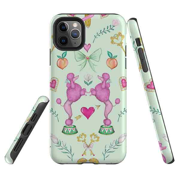 iPhone Tough Case - Pink Poodle Parlour Mint By Catherine Rowe