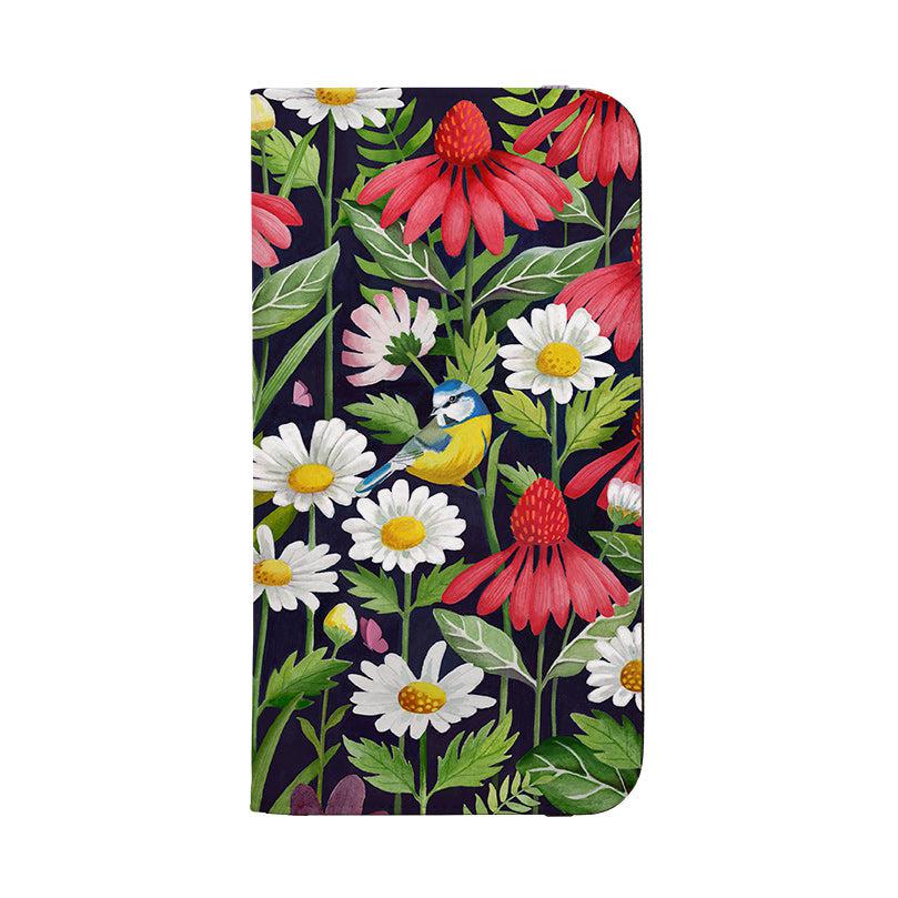 Wallet phone case-Rabbit And Wildflowers By Bex Parkin-Vegan Leather Wallet Case Vegan leather. 3 slots for cards Fully printed exterior. Compatibility See drop down menu for options, please select the right case as we print to order.-Stringberry