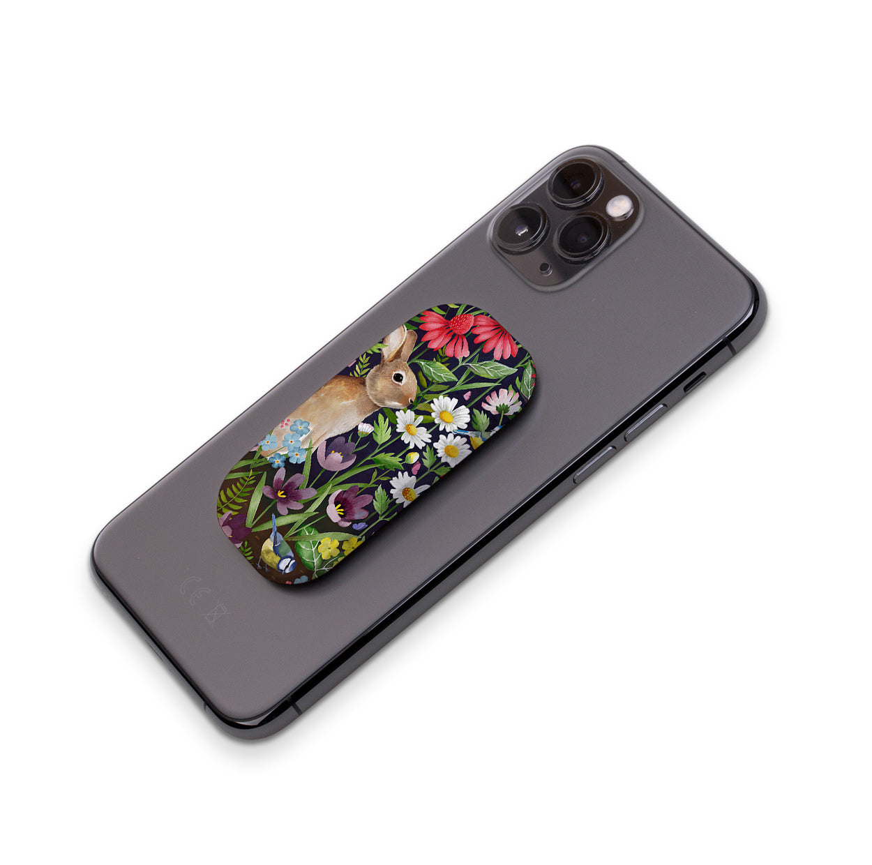 Rabbit And Wildflowers Phone Stand By Bex Parkin