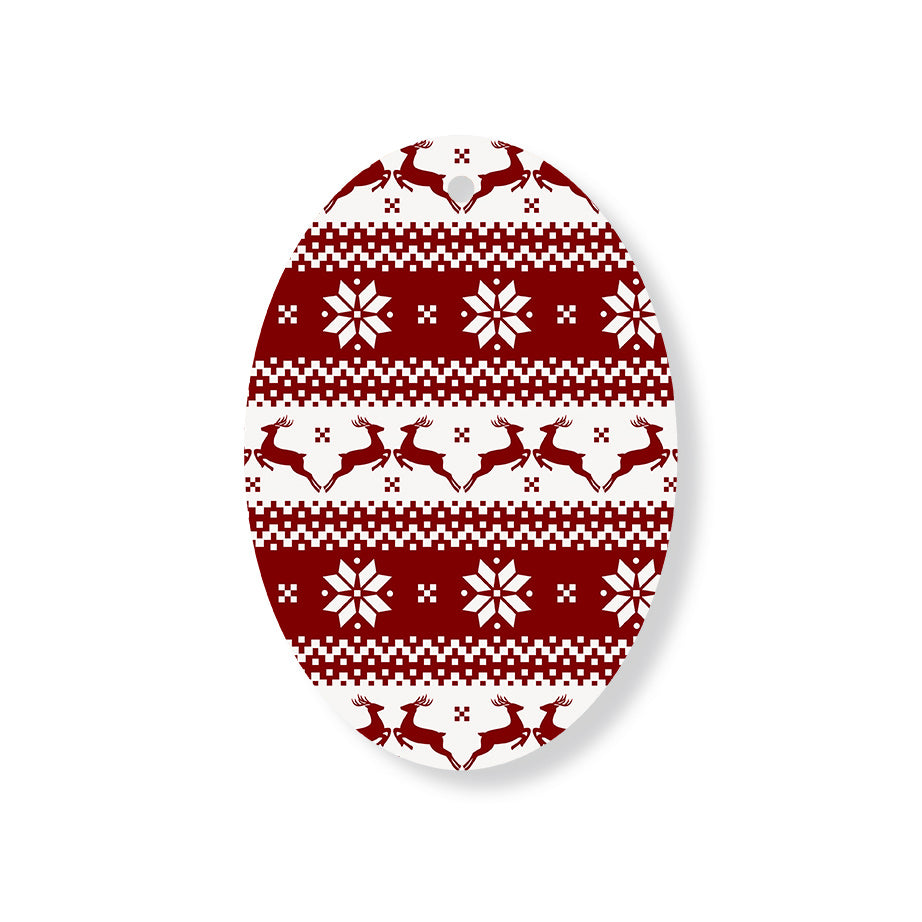 Christmas Decorations REINDEER- Wooden Xmas Oval Decoration and Fridge Magnet