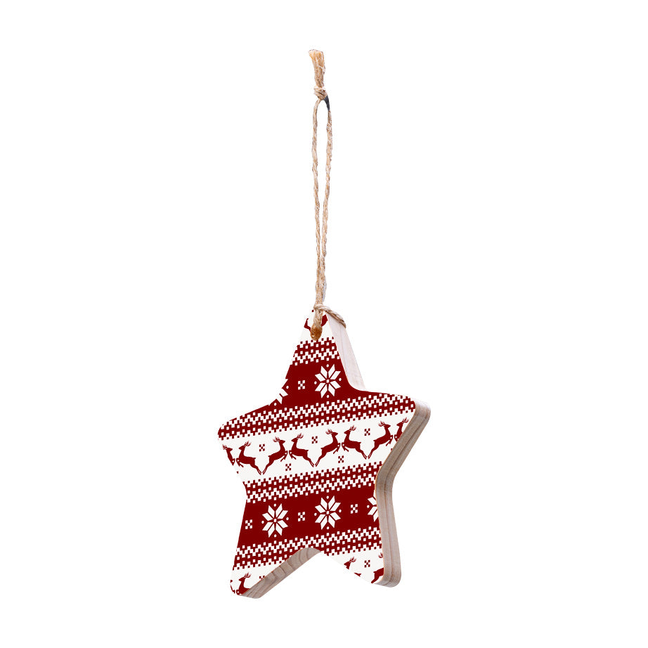 Christmas Decorations REINDEER- Wooden Xmas Star And Fridge Magnet