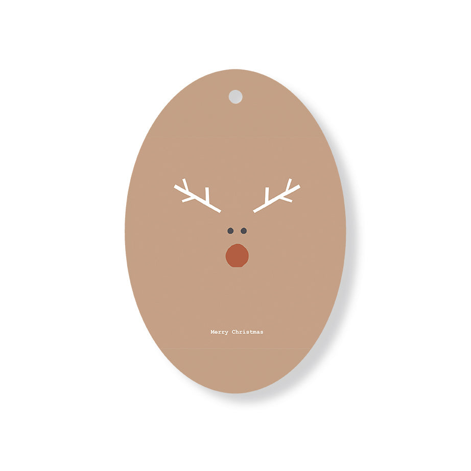 Christmas Decorations RUDOLPH- Wooden Xmas Oval Decoration and Fridge Magnet