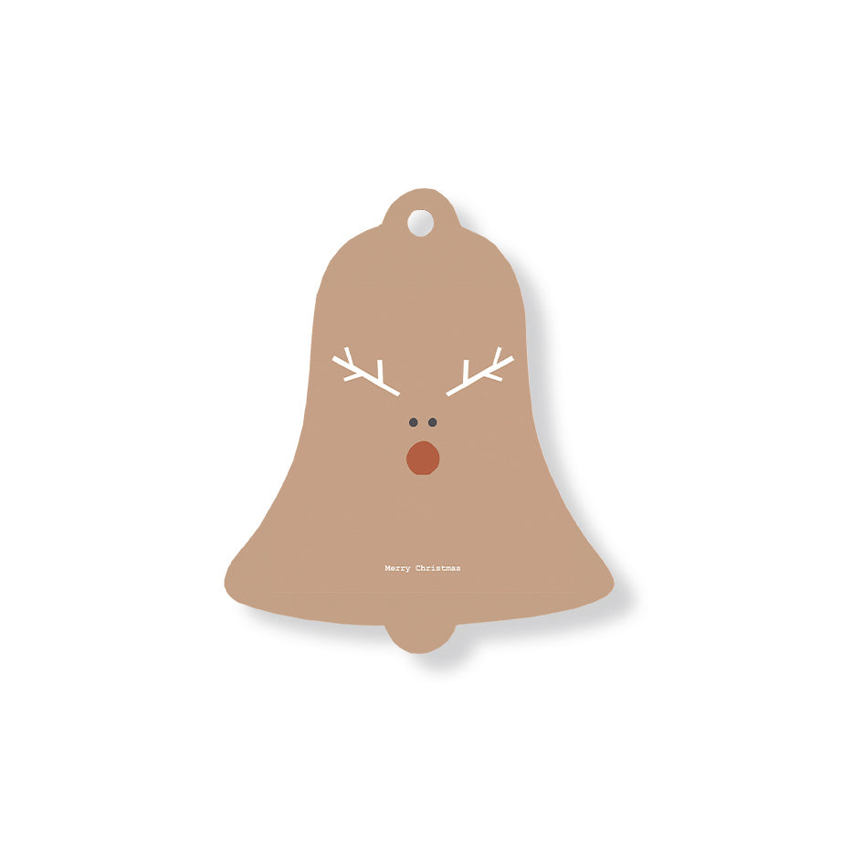 Christmas Decorations RUDOLPH- Wooden Xmas Bell And Fridge Magnet
