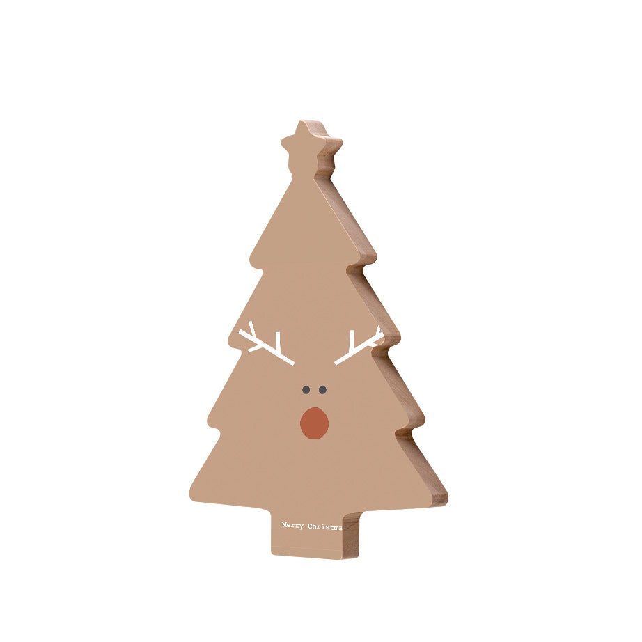 Christmas Decorations RUDOLPH- Wooden Xmas Tree And Fridge Magnet