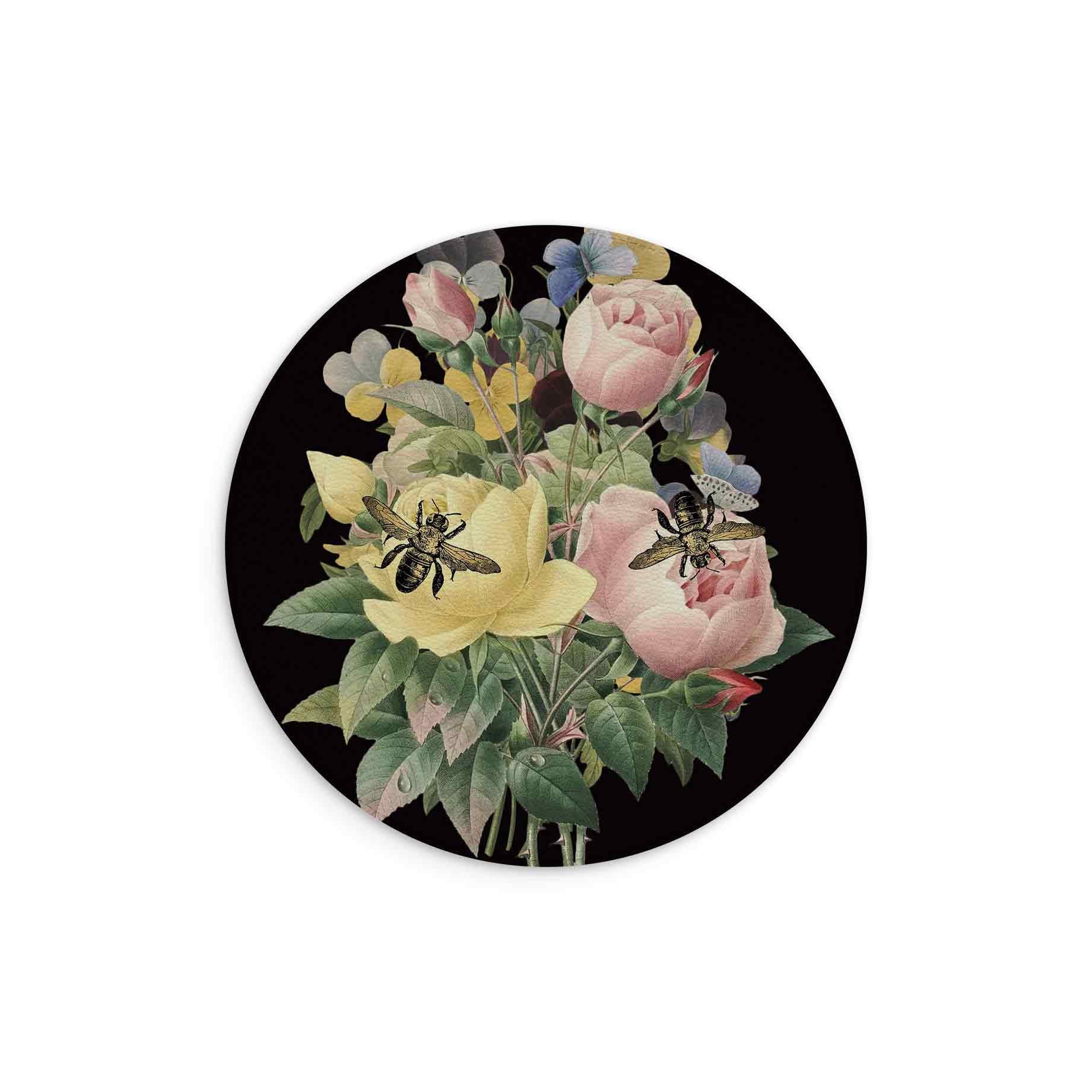 Rose Bee Vegan Leather Mouse Mat