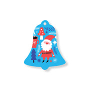 Christmas Decorations SANTA AND MUSHROOM- Wooden Xmas Bell And Fridge Magnet