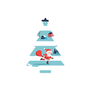 Christmas Decorations SANTA IS ON HIS WAY- Wooden Xmas Tree And Fridge Magnet