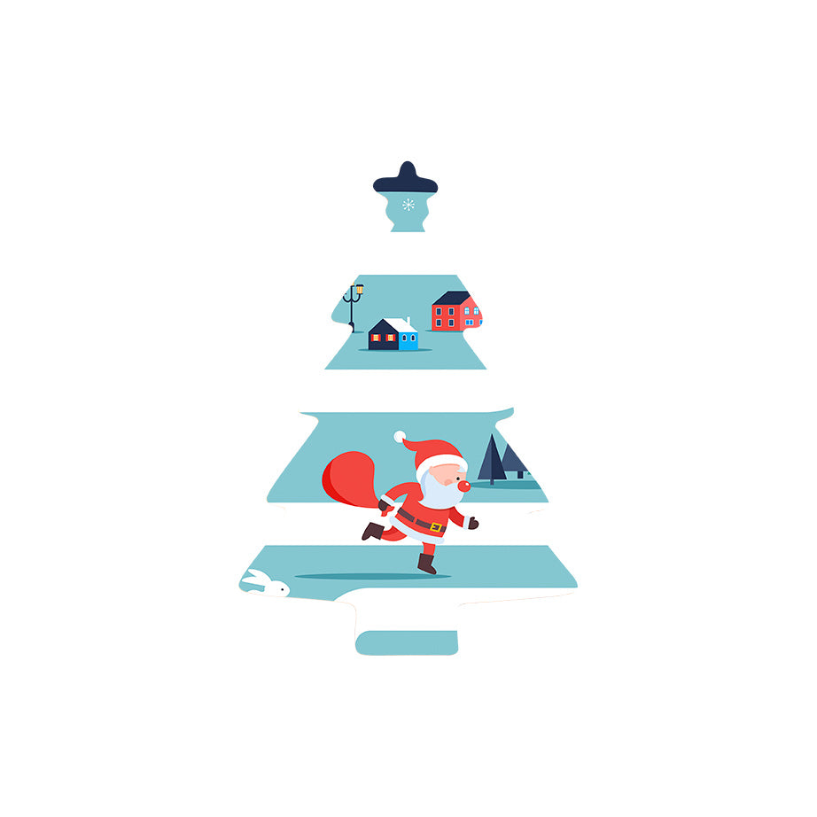 Christmas Decorations SANTA IS ON HIS WAY- Wooden Xmas Tree And Fridge Magnet