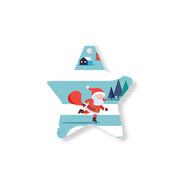 Christmas Decorations SANTA IS ON HIS WAY- Wooden Xmas Star And Fridge Magnet