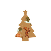 Christmas Decorations SANTA SQUIRELL- Wooden Xmas Tree And Fridge Magnet