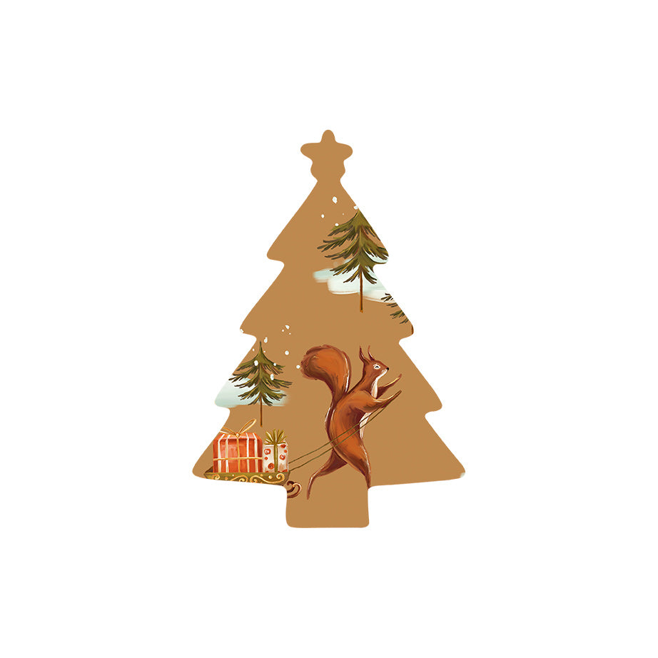 Christmas Decorations SANTA SQUIRELL- Wooden Xmas Tree And Fridge Magnet