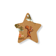 Christmas Decorations SANTA SQUIRELL- Wooden Xmas Star And Fridge Magnet